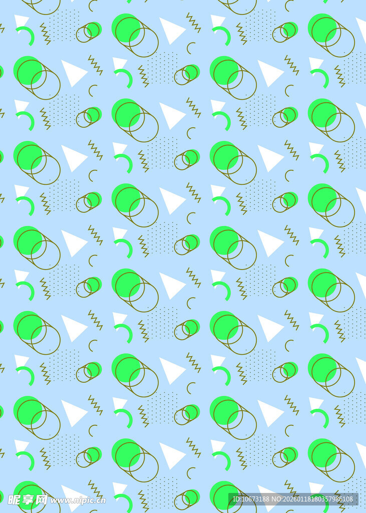 绿色网球元素无缝图案