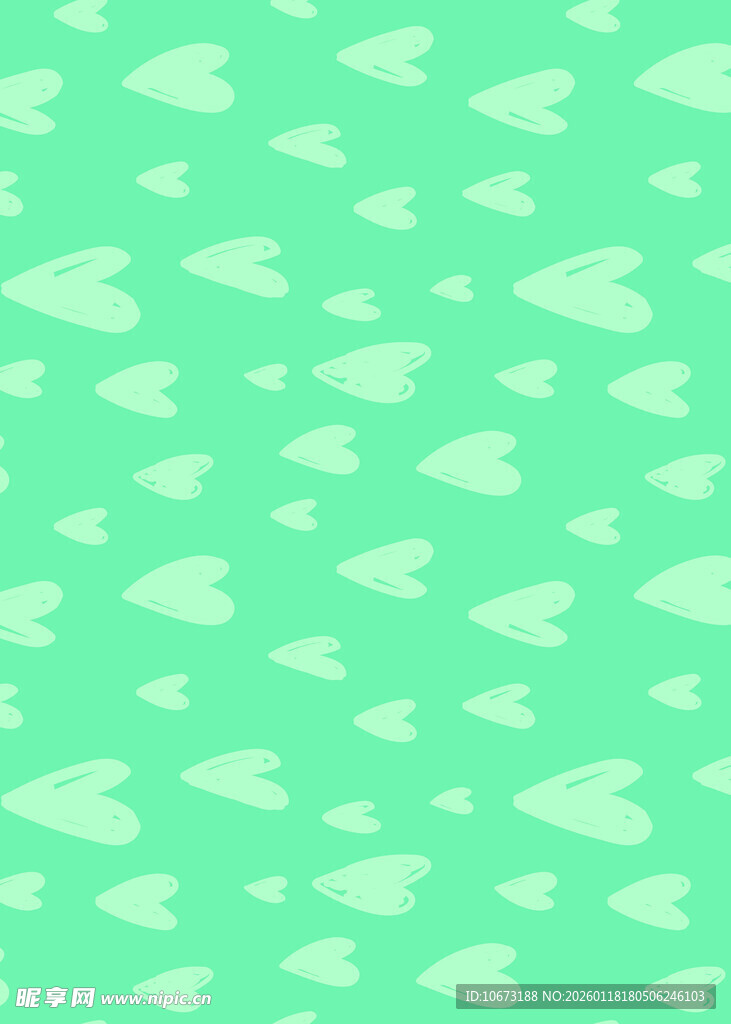 浅绿色心形图案背景