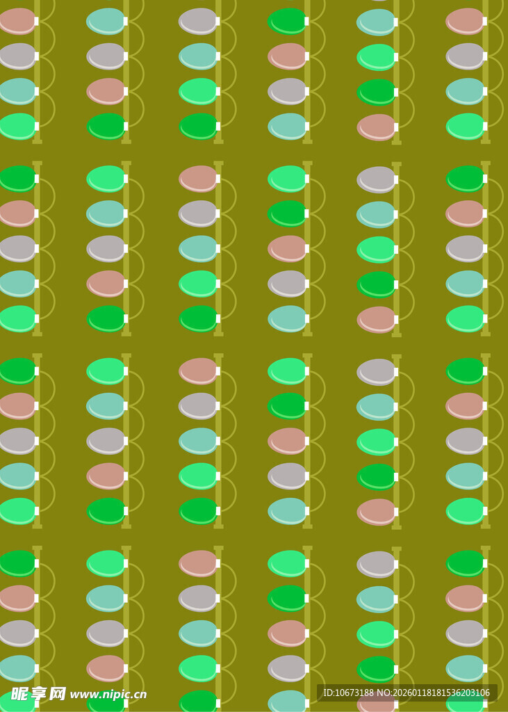 绿色条纹背景硬币图案