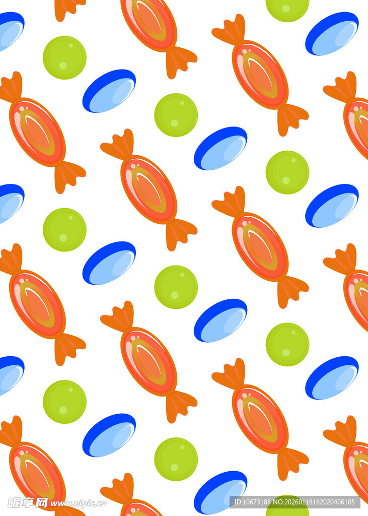 多彩糖果无缝图案背景