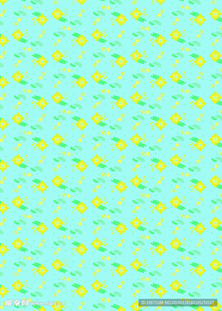 清新蓝底柠檬图案背景