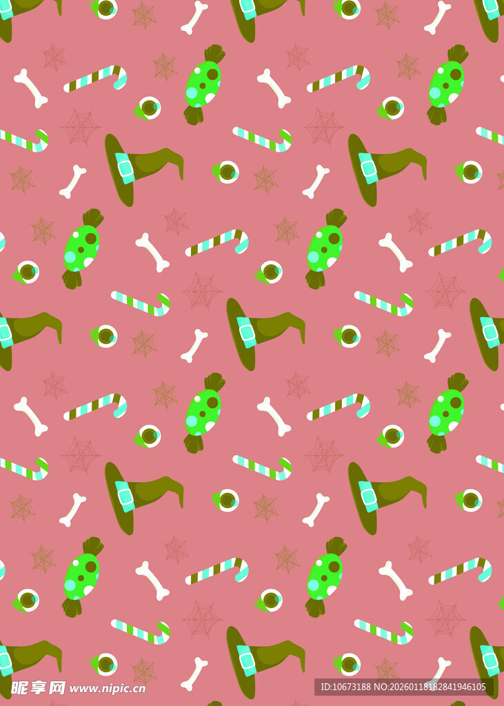 粉色底多彩图案无缝背景