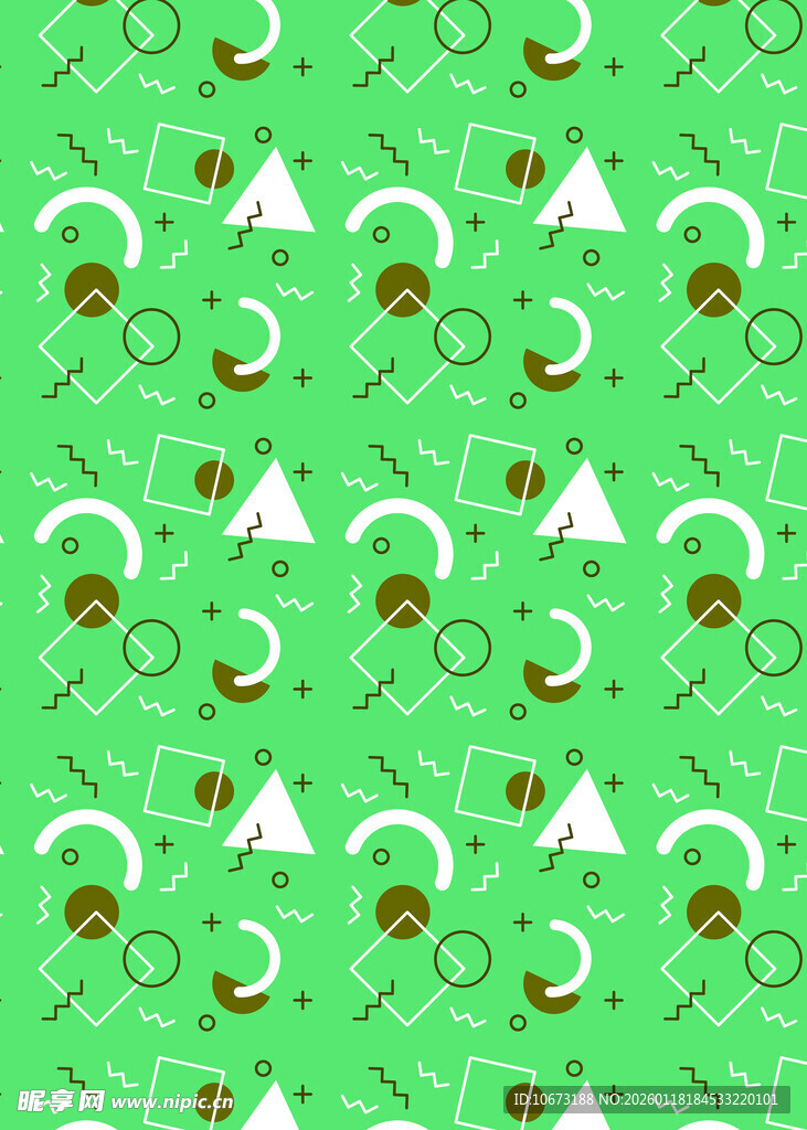 绿色圣诞元素无缝图案