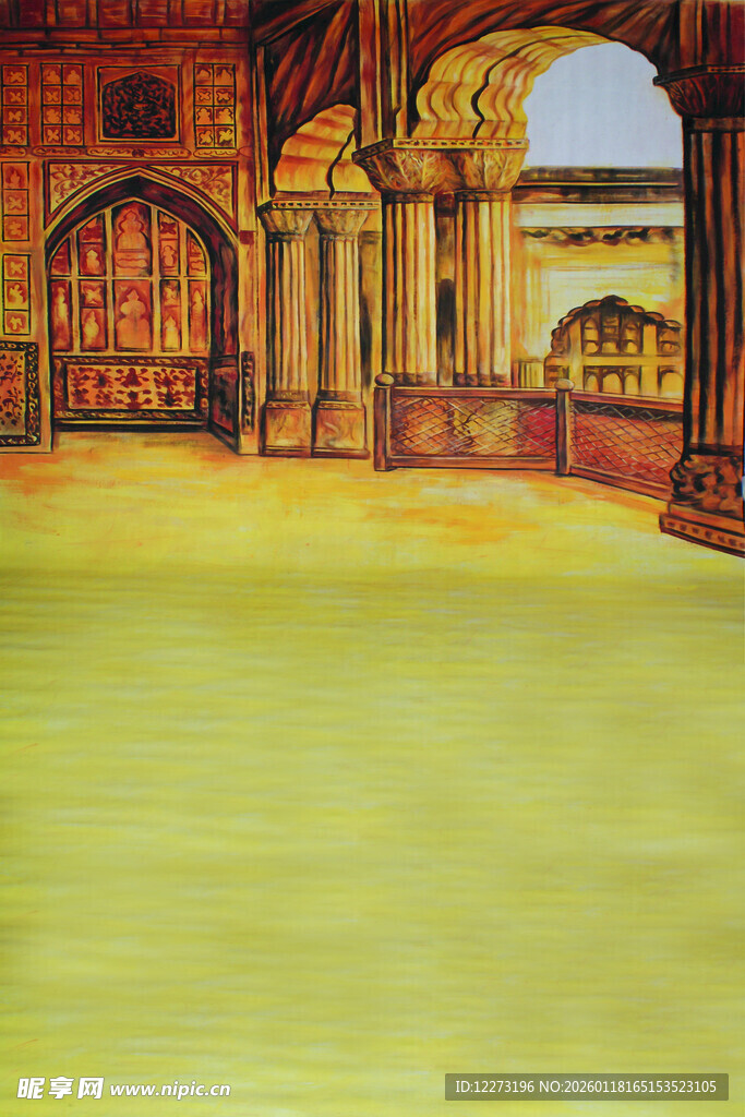 古典建筑庭院场景