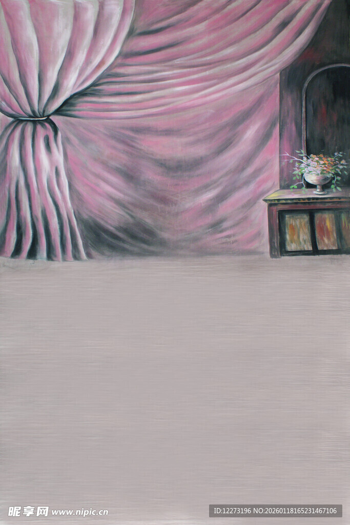 粉色幕布舞台场景