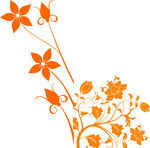 橙色花卉装饰图案