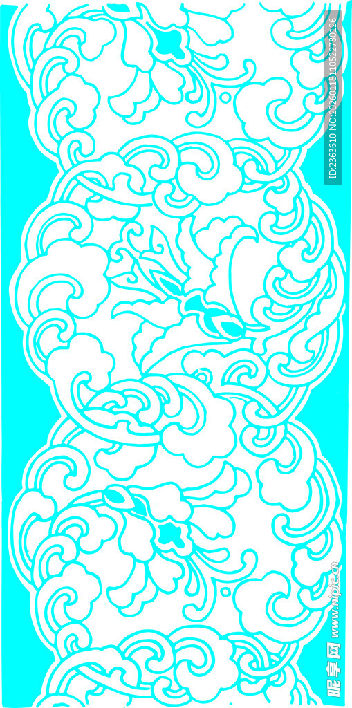 蓝白花纹图案设计