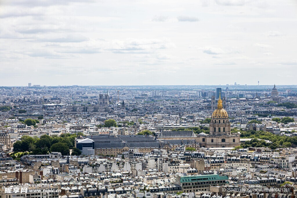 俯瞰巴黎城市景观