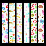 多彩卡通图案长条贴纸