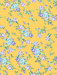 黄色底小碎花布料图案
