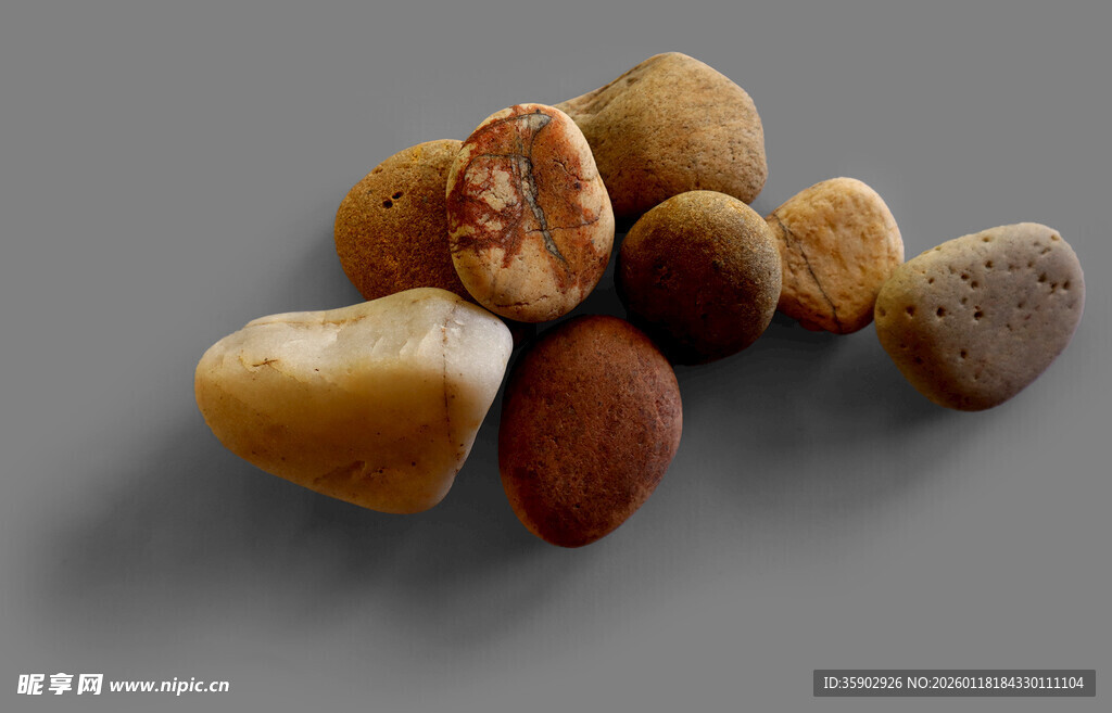 多彩鹅卵石特写