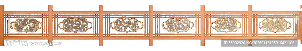 古风木质围栏护栏素材