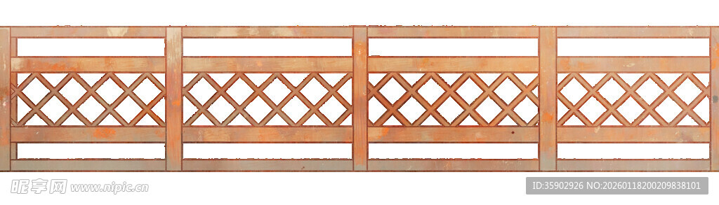 古风木质围栏护栏素材
