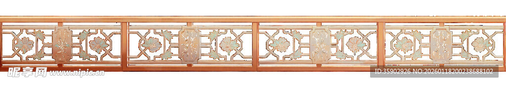 古风木质围栏护栏素材