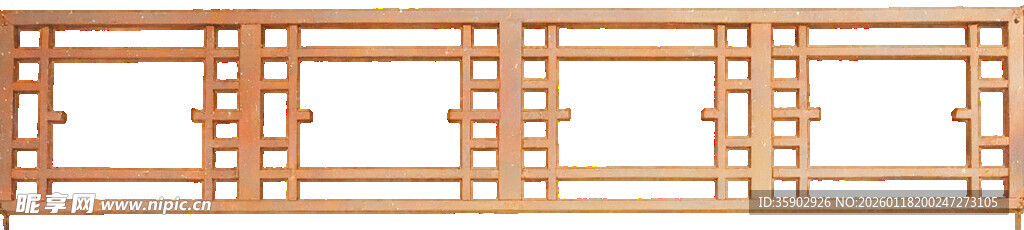 古风木质围栏护栏素材