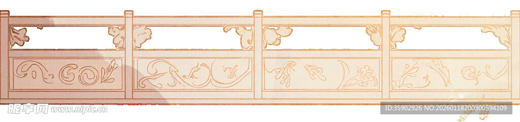 木质镂空雕花围栏