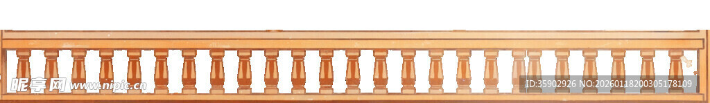 古风木质围栏护栏素材