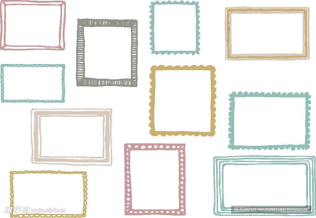 多彩手绘边框集合