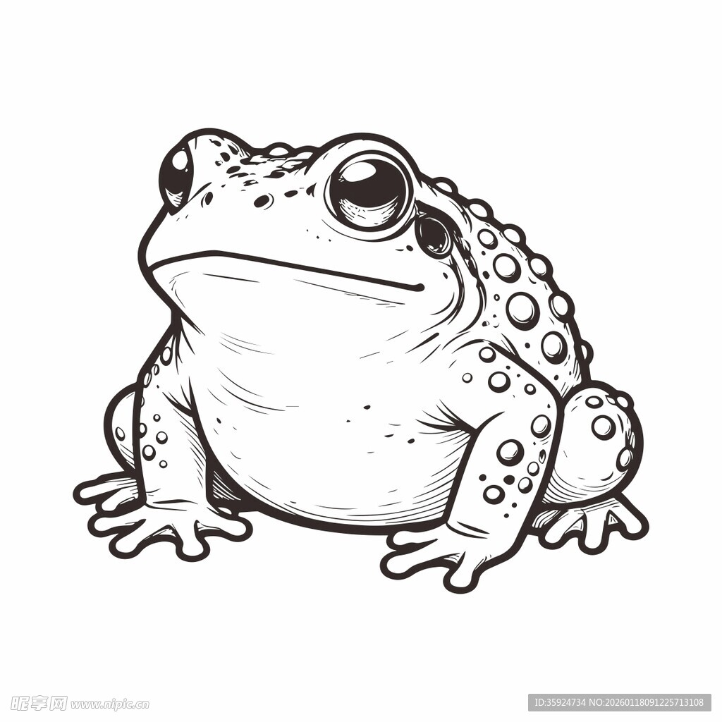 手绘蟾蜍形象