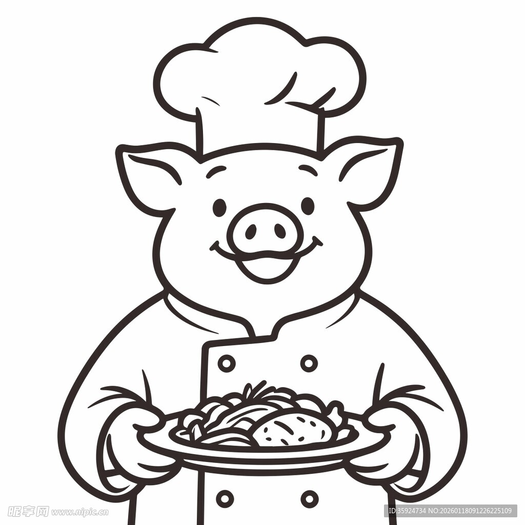 小猪厨师端美食