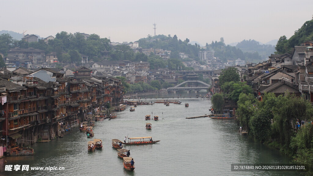 湘西水乡风光 小船悠悠