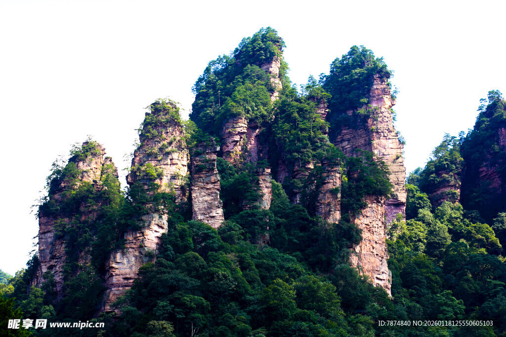 奇峰林立的壮美山林景观