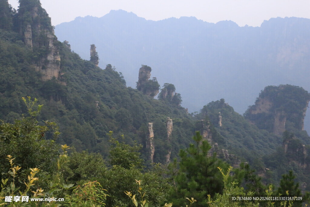 壮美山峦间的葱郁景致