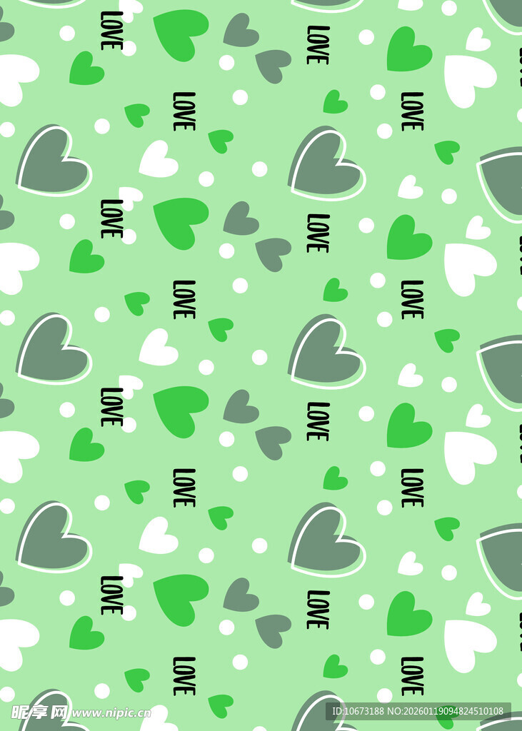 绿色爱心图案背景纹理