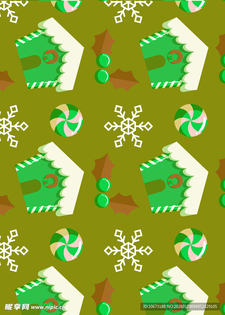 圣诞主题无缝图案设计