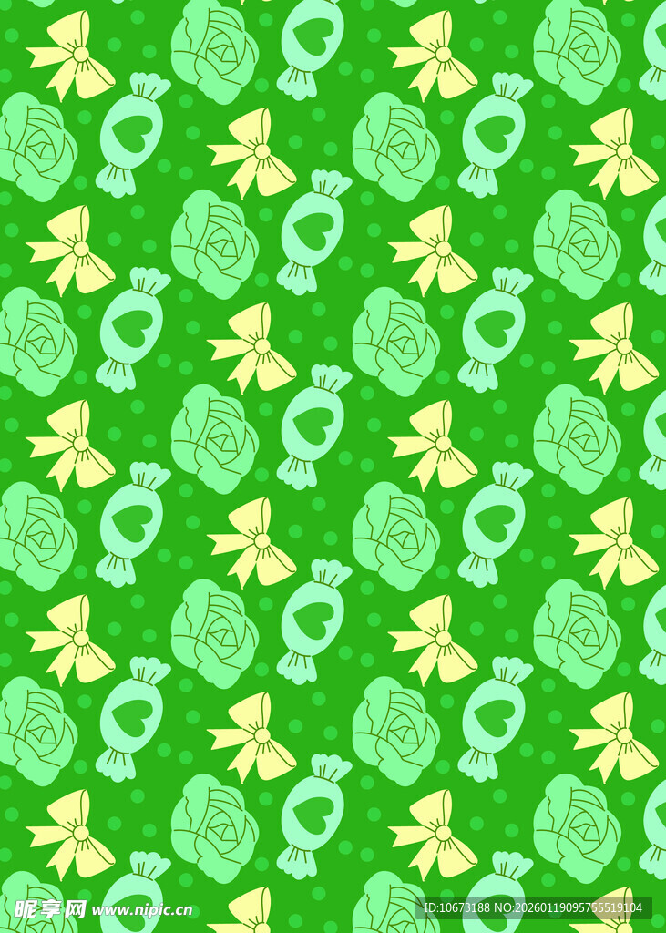 绿色清新花朵图案背景