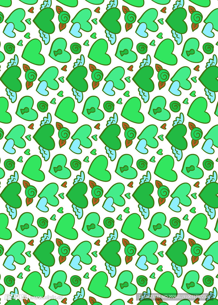 绿色卡通树叶图案背景