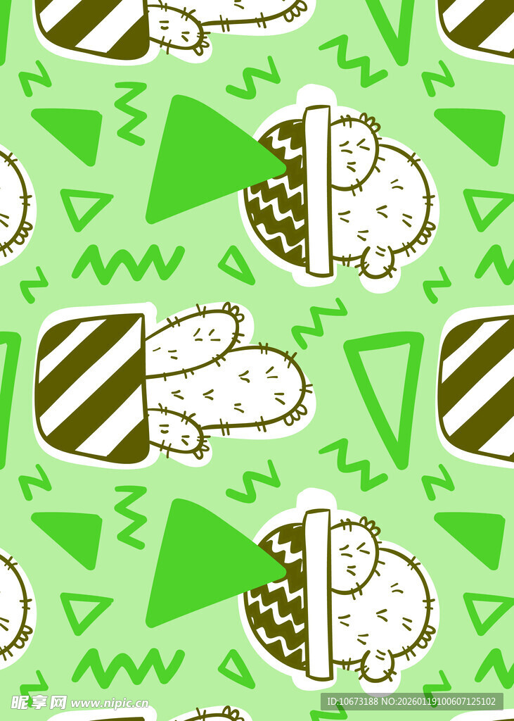 卡通几何兔子图案背景