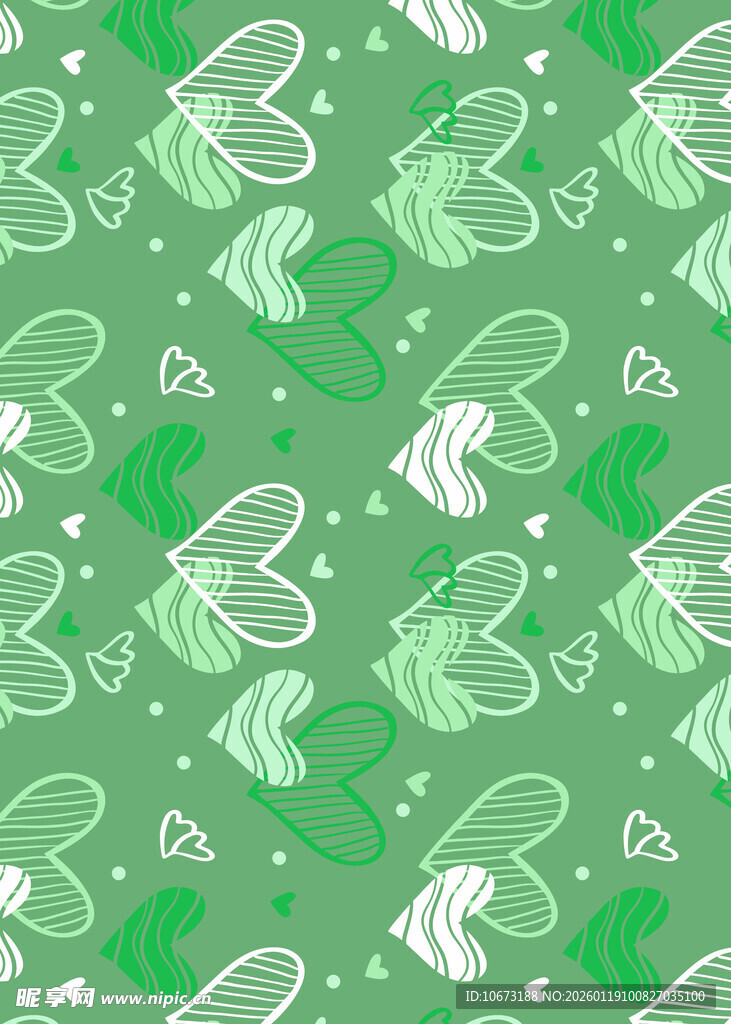 绿色清新鱼形图案背景
