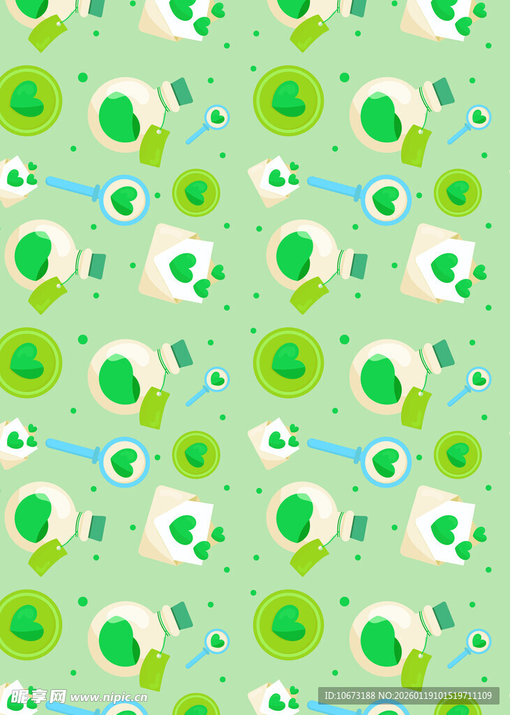 清新绿色花卉图案背景