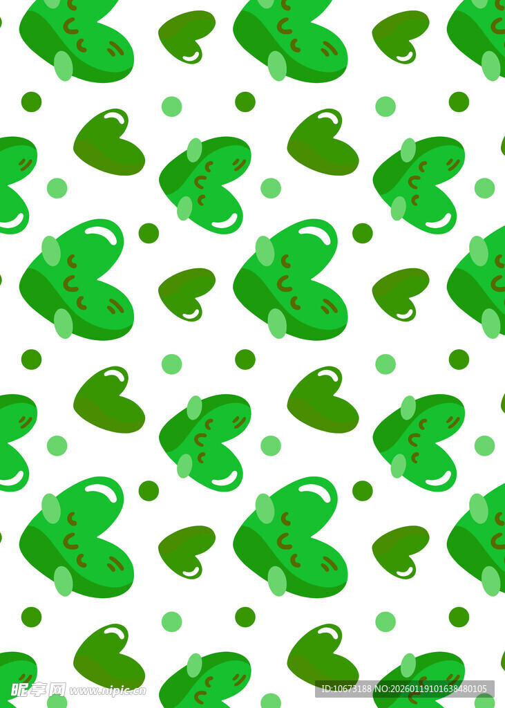 绿色三叶草无缝图案背景