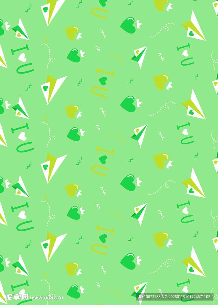 清新绿色植物图案背景