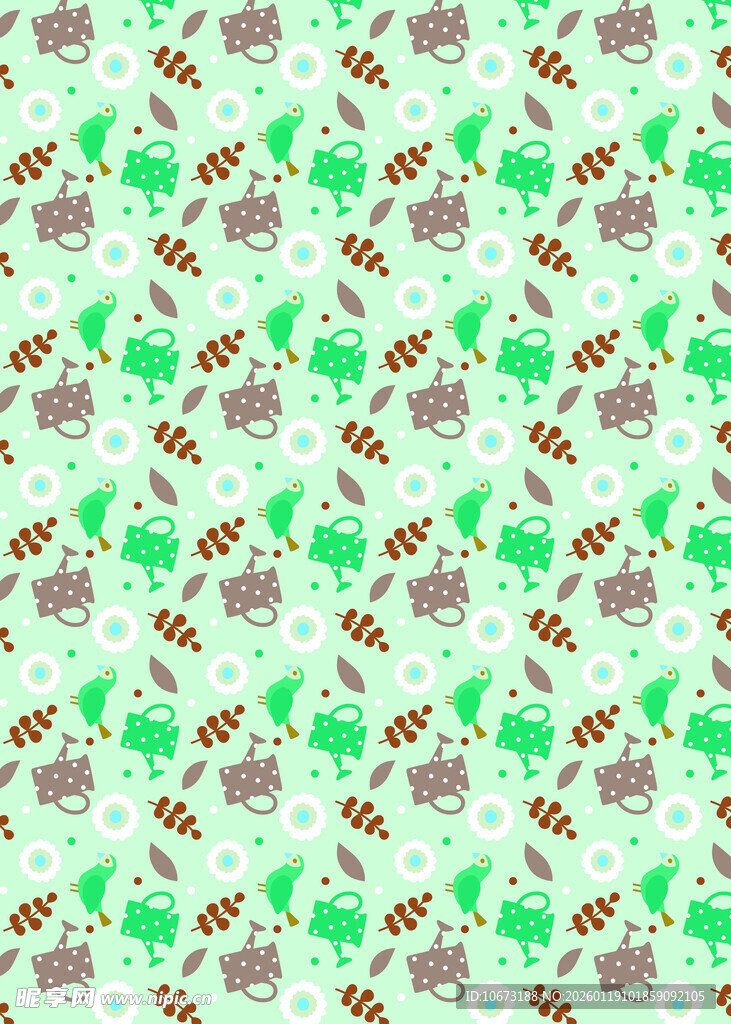 清新绿植图案背景