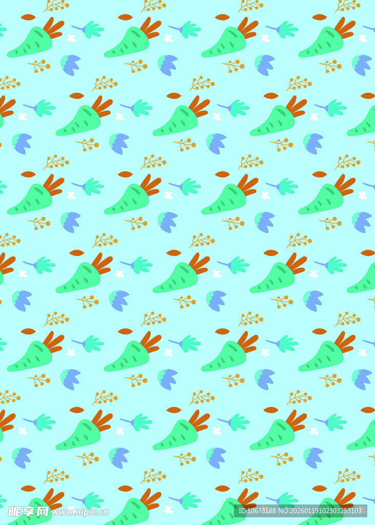 青蛙图案的清新背景图