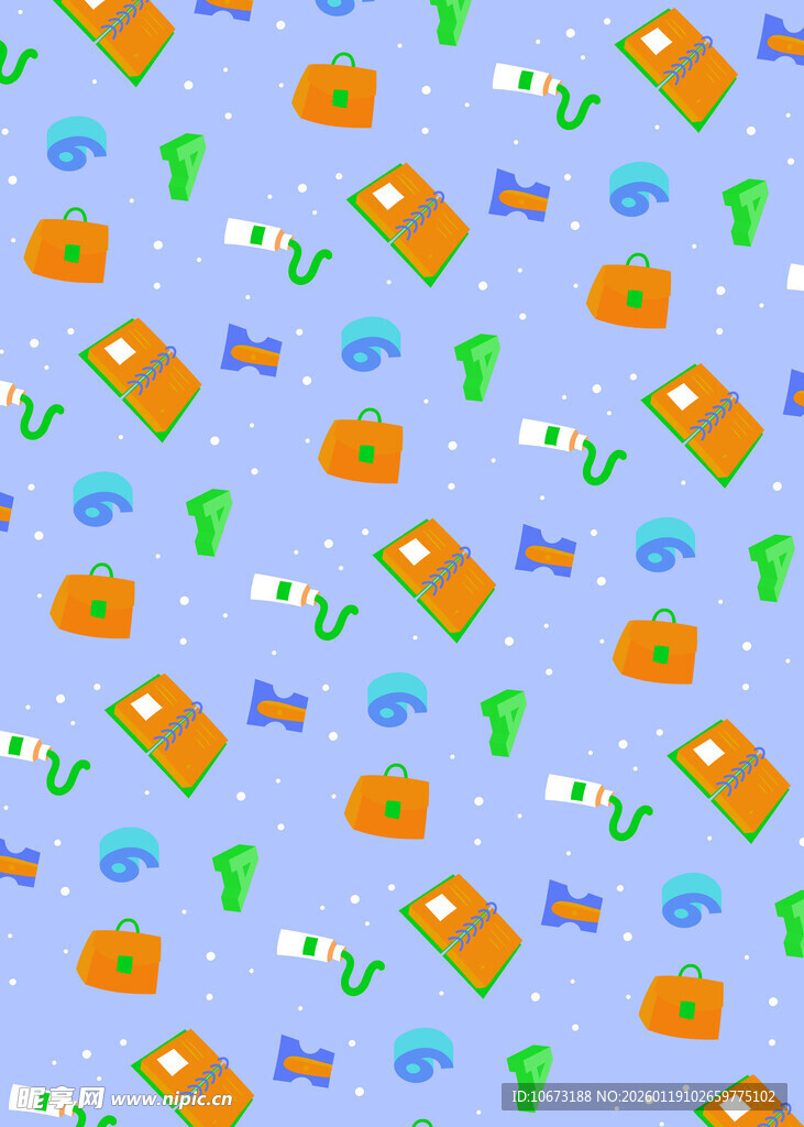 多彩海洋元素无缝图案