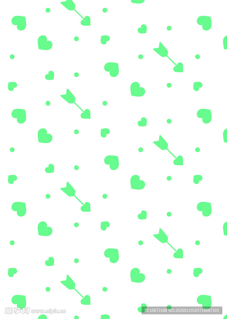 清新绿心图案背景