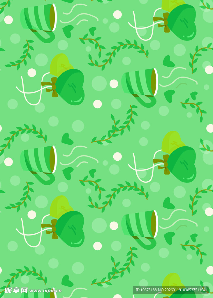 清新绿色西瓜图案背景