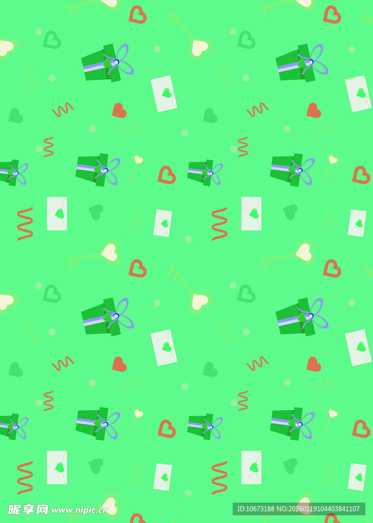 绿色卡通图案无缝背景图