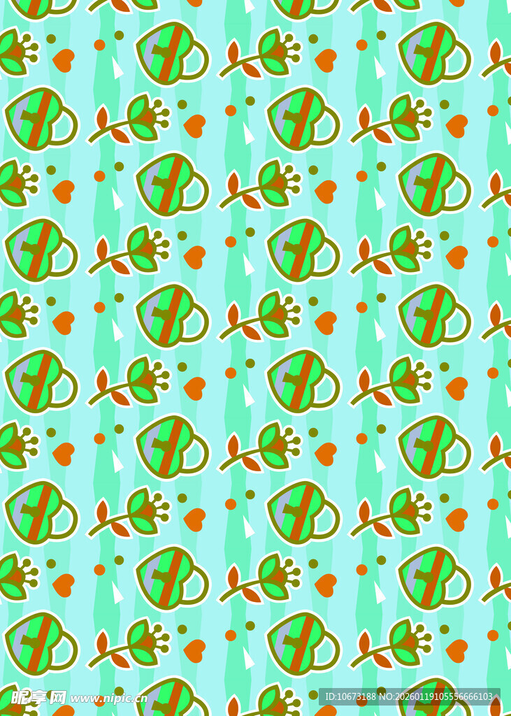 清新绿植图案背景