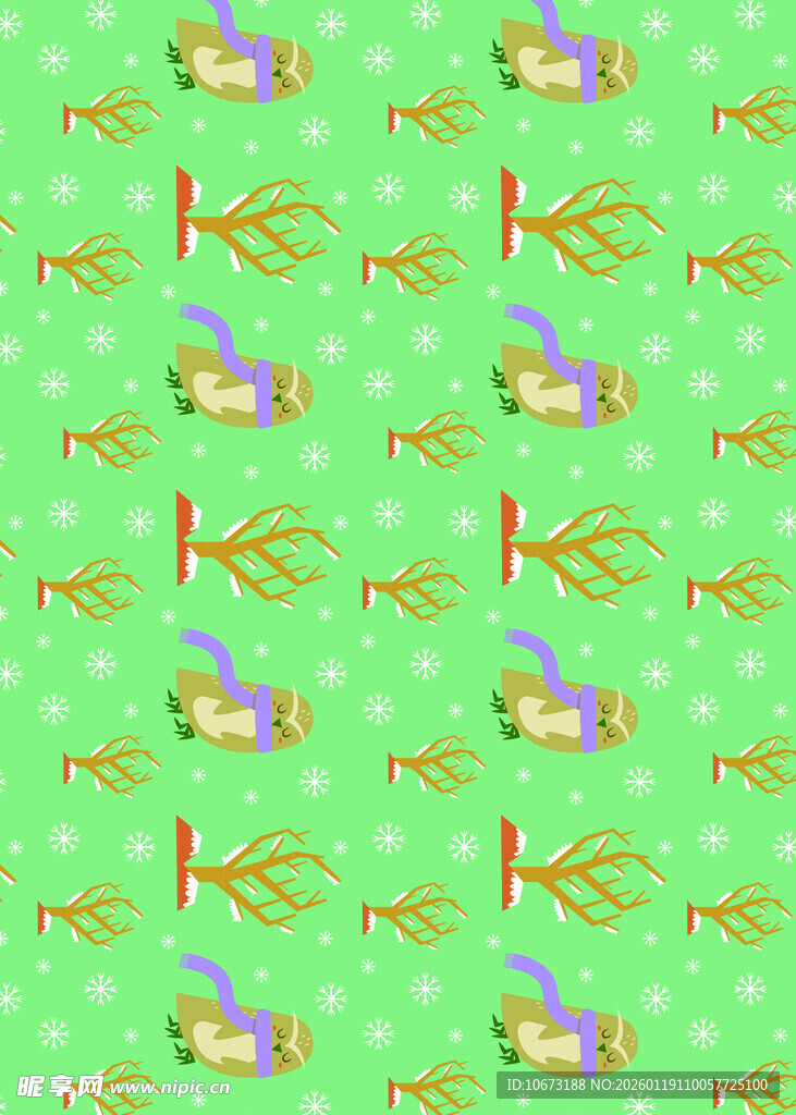 绿色波点背景彩色蝴蝶结图案