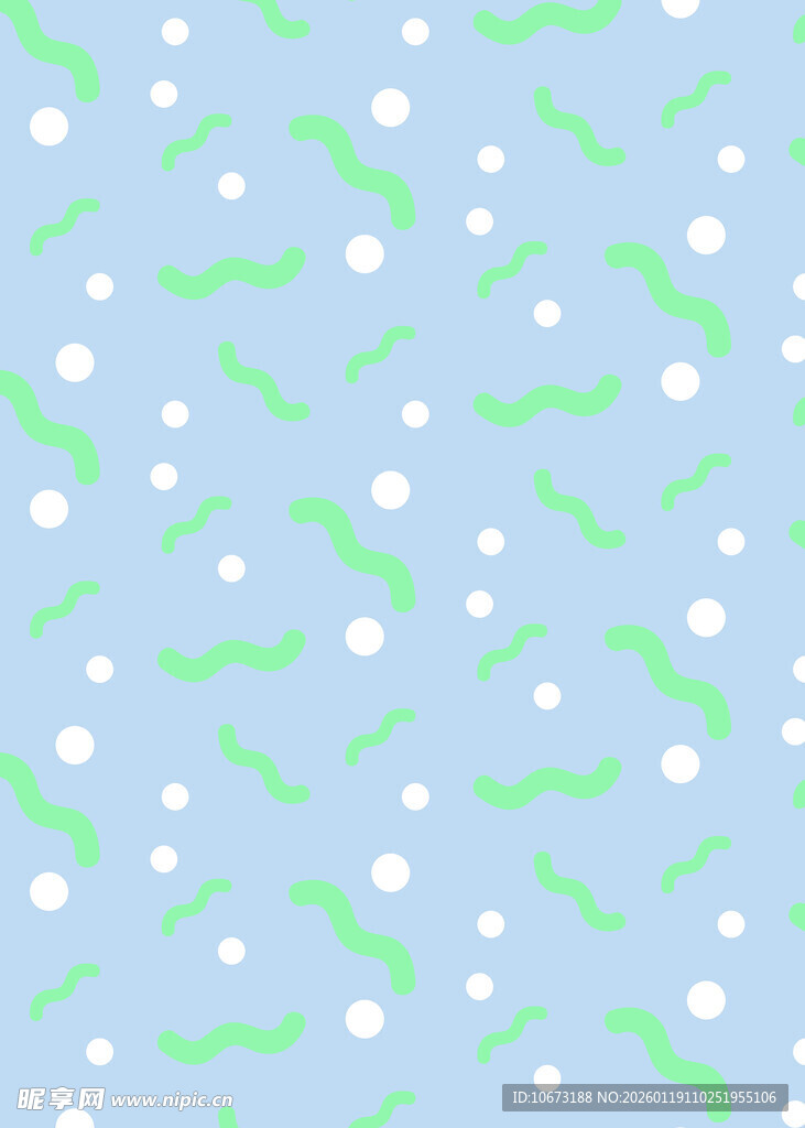 浅蓝色底绿白图案背景