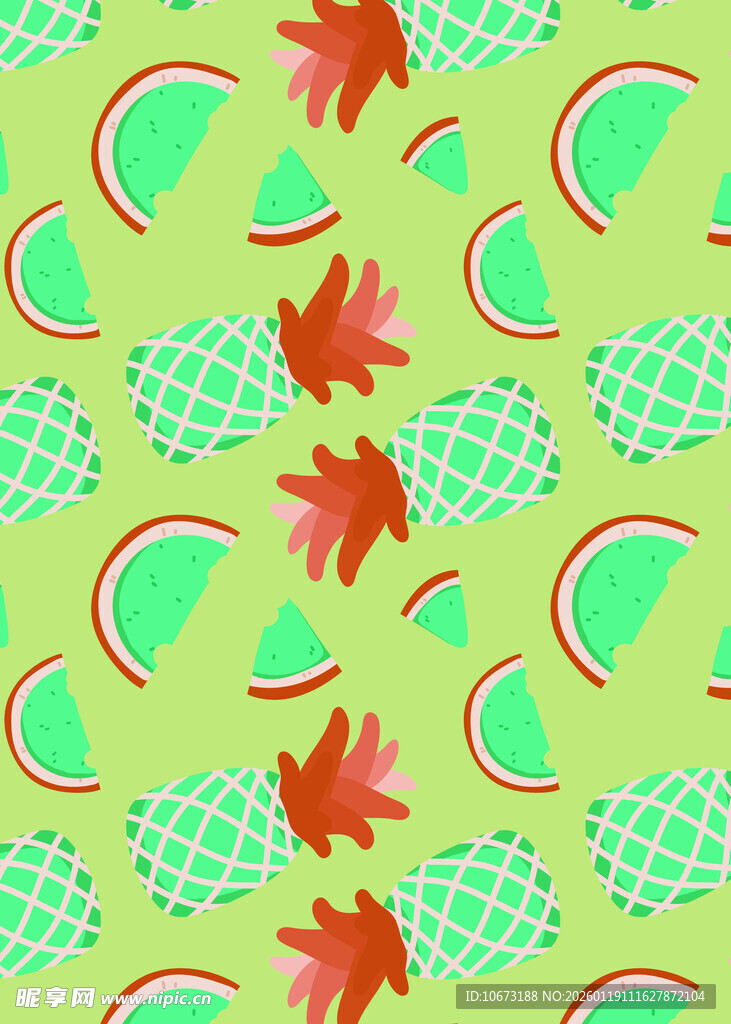 水果枫叶图案背景