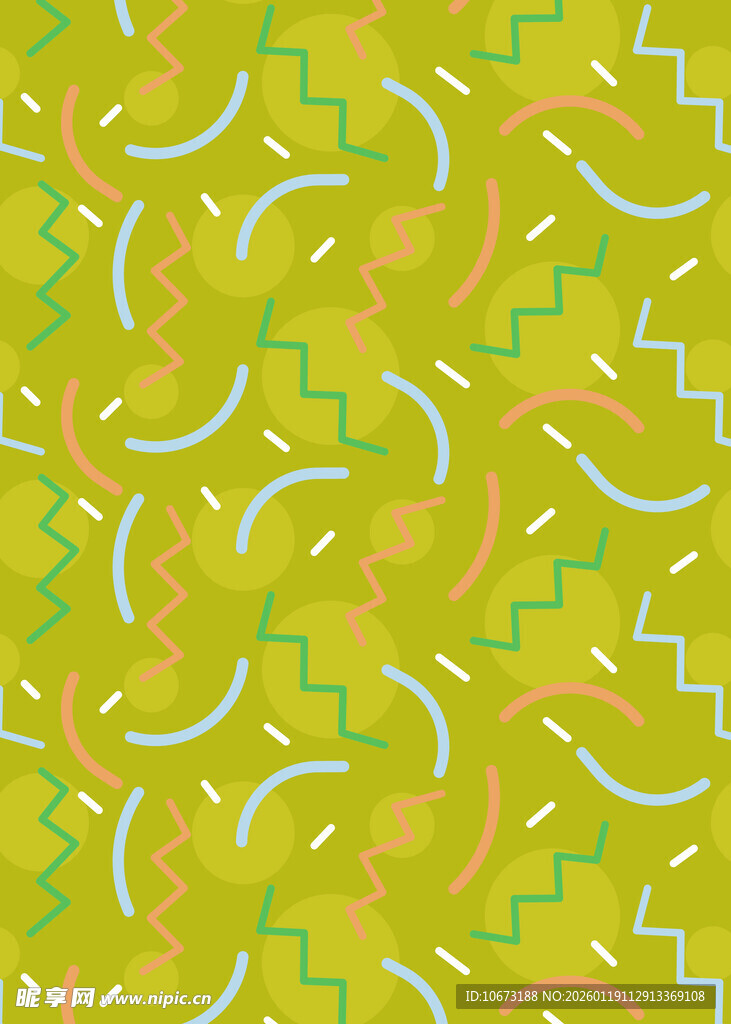 黄绿几何图案无缝背景