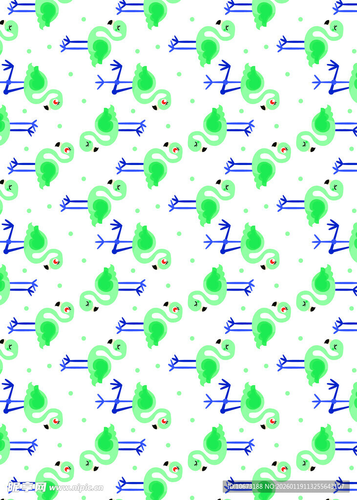 清新绿植与建筑图案背景