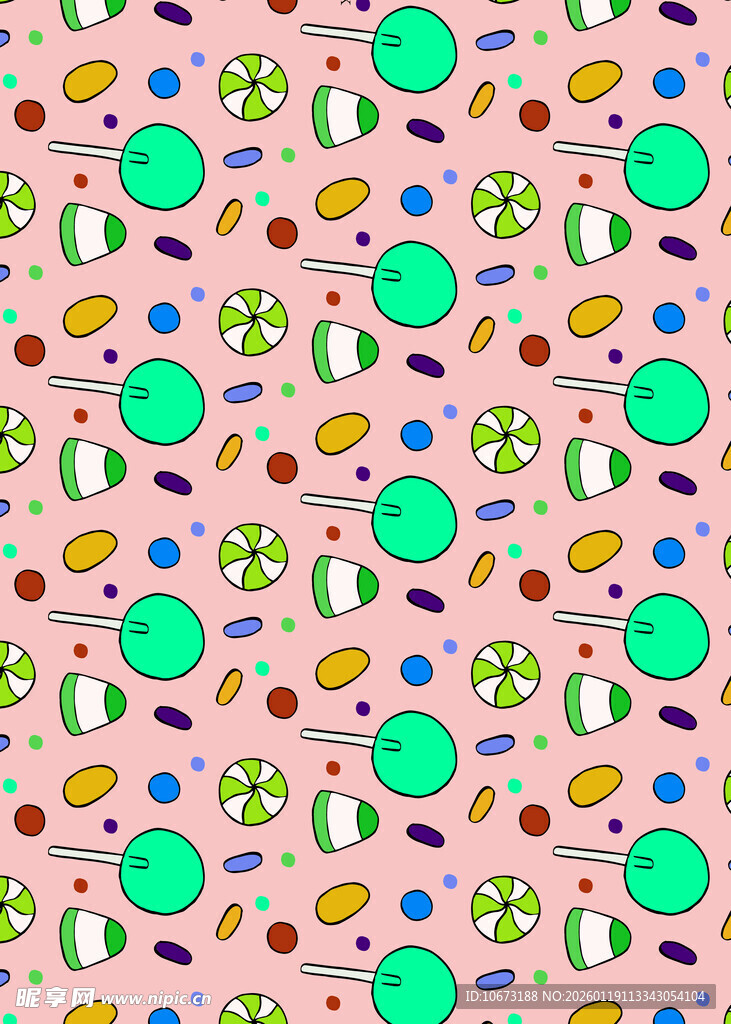 多彩圆形图案无缝背景