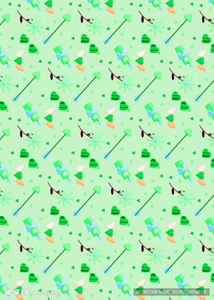 清新绿色植物图案背景图